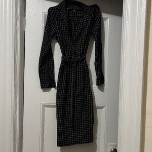 Elegant Black Checkered Dress